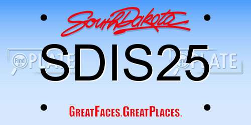 SDIS25 South Dakota License Plate