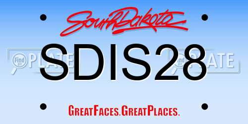 SDIS28 South Dakota License Plate