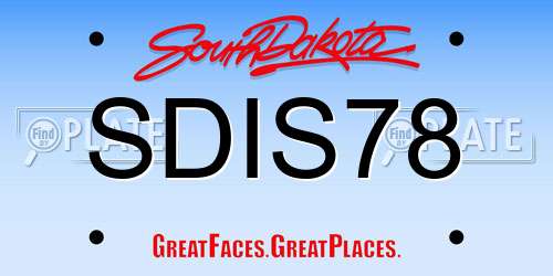 SDIS78 South Dakota License Plate