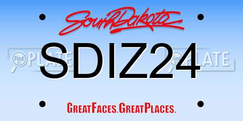 SDIZ24 South Dakota License Plate