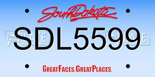 SDL5599 South Dakota License Plate