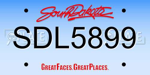 SDL5899 South Dakota License Plate
