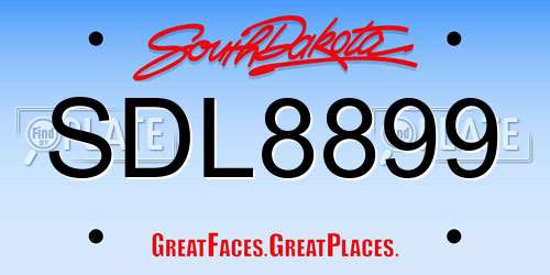 SDL8899 South Dakota License Plate