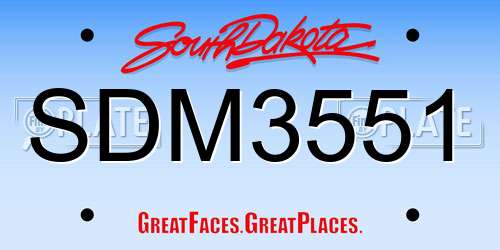 SDM3551 South Dakota License Plate
