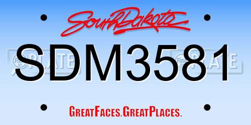 SDM3581 South Dakota License Plate