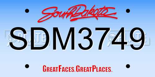 SDM3749 South Dakota License Plate