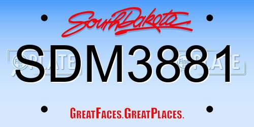 SDM3881 South Dakota License Plate