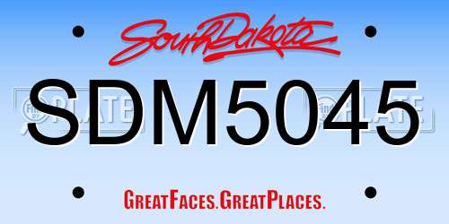SDM5045 South Dakota License Plate