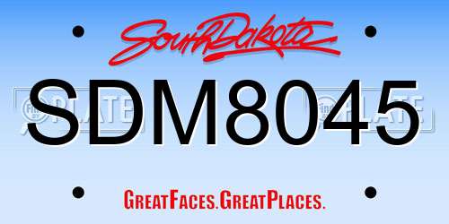 SDM8045 South Dakota License Plate