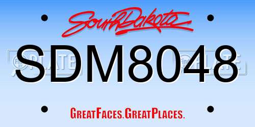 SDM8048 South Dakota License Plate
