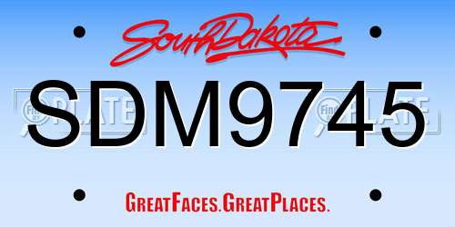 SDM9745 South Dakota License Plate