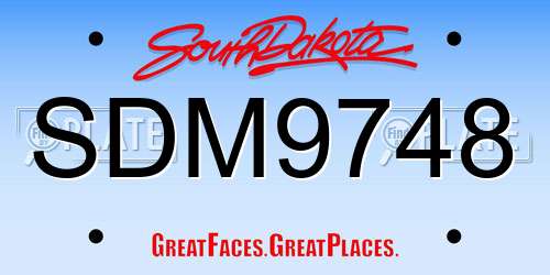 SDM9748 South Dakota License Plate
