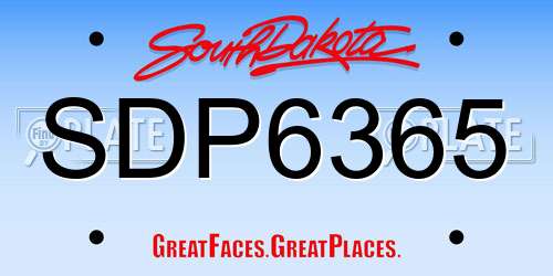 SDP6365 South Dakota License Plate
