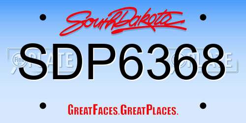 SDP6368 South Dakota License Plate