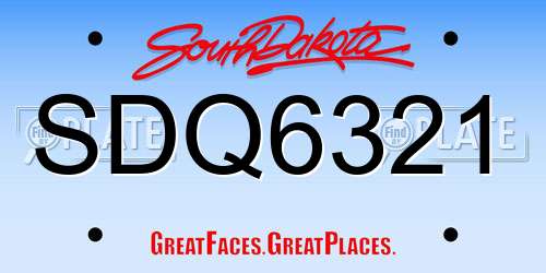 SDQ6321 South Dakota License Plate