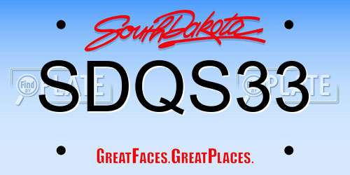 SDQS33 South Dakota License Plate