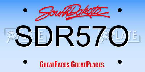SDR57O South Dakota License Plate