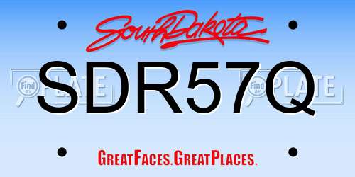 SDR57Q South Dakota License Plate