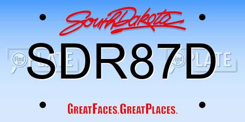 SDR87D South Dakota License Plate