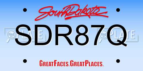 SDR87Q South Dakota License Plate