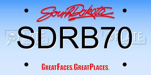 SDRB70 South Dakota License Plate