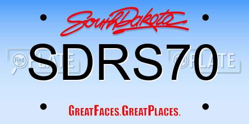 SDRS70 South Dakota License Plate
