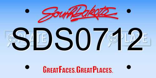 SDS0712 South Dakota License Plate
