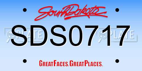SDS0717 South Dakota License Plate