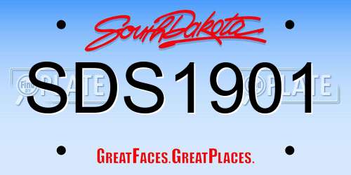 SDS1901 South Dakota License Plate