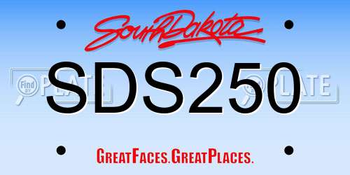 SDS250 South Dakota License Plate