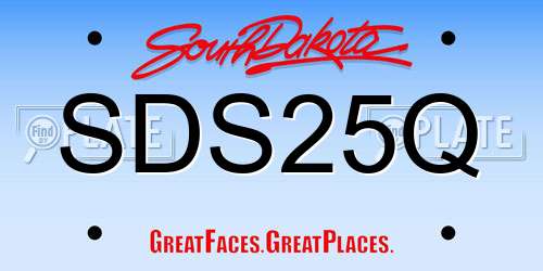 SDS25Q South Dakota License Plate