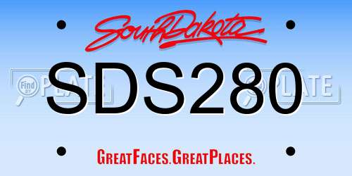 SDS280 South Dakota License Plate