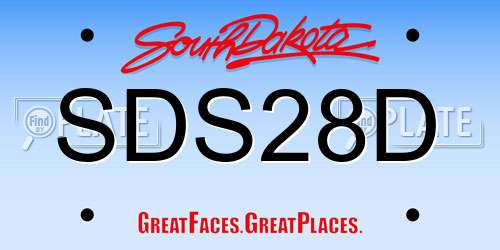 SDS28D South Dakota License Plate
