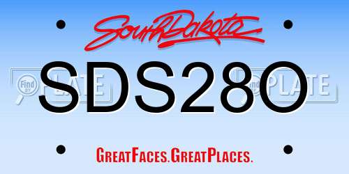 SDS28O South Dakota License Plate