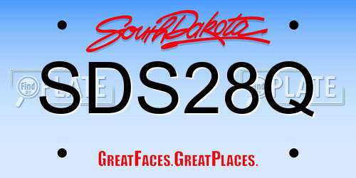 SDS28Q South Dakota License Plate