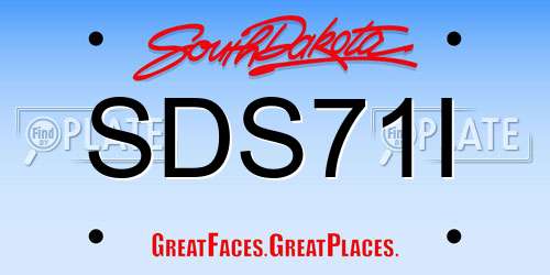 SDS71I South Dakota License Plate