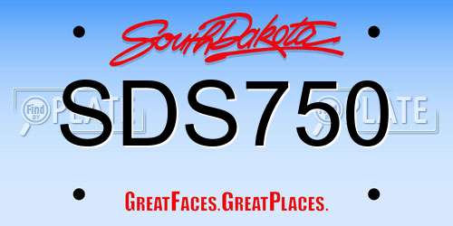 SDS750 South Dakota License Plate