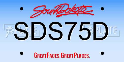 SDS75D South Dakota License Plate