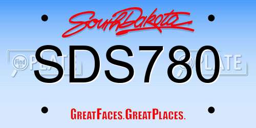 SDS780 South Dakota License Plate