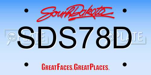 SDS78D South Dakota License Plate
