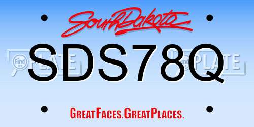 SDS78Q South Dakota License Plate