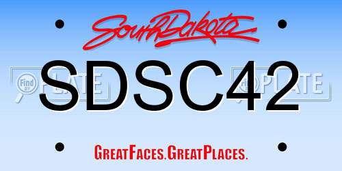 SDSC42 South Dakota License Plate