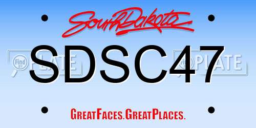SDSC47 South Dakota License Plate