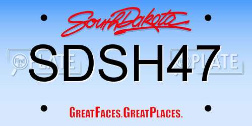 SDSH47 South Dakota License Plate