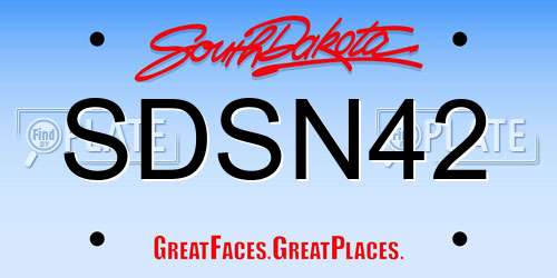 SDSN42 South Dakota License Plate