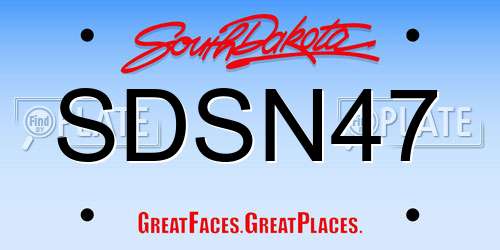 SDSN47 South Dakota License Plate
