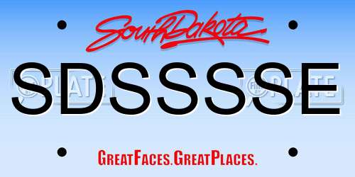 SDSSSSE South Dakota License Plate