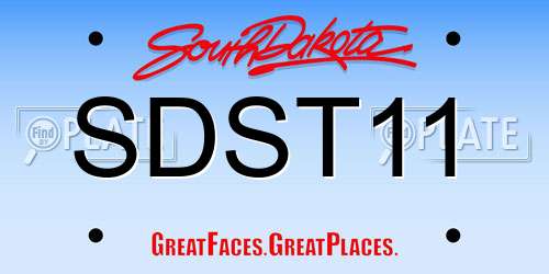 SDST11 South Dakota License Plate