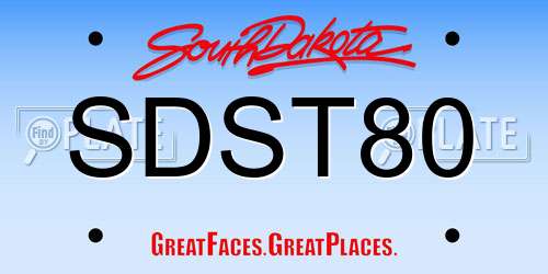 SDST80 South Dakota License Plate