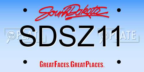 SDSZ11 South Dakota License Plate